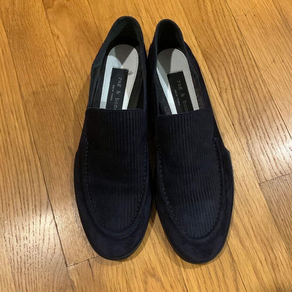 Rag & Bone Navy Suede Loafers